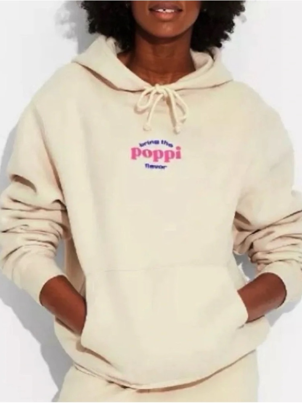 Poppi x Target Beige Stay Juicy Oversized Hoodie Size M